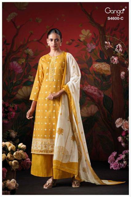 Ganga mysael 4600 Ladies dress material wholesale market in Surat